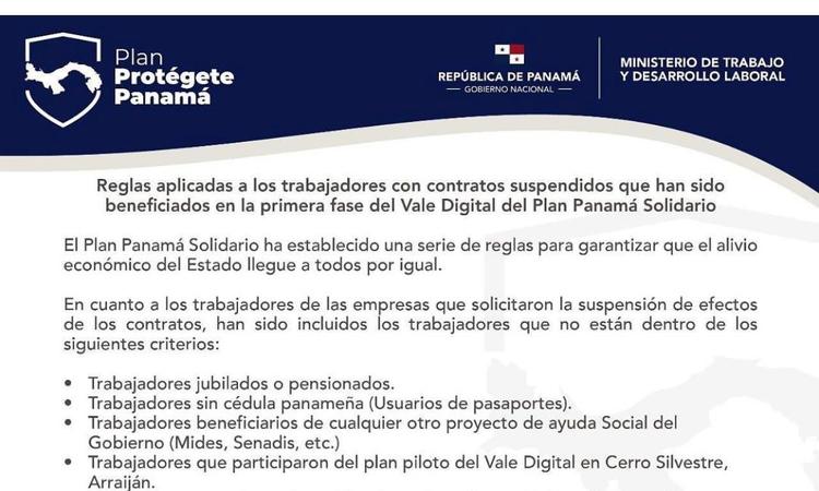 Reglas aplicadas a los trabajadores con contratos suspendidos que han sido beneficiarios en la primera fase del Vale D